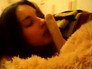 teen fucks teddy bear on webcam