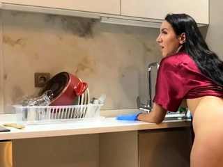 Hot Kitchen Sex with my Brunette Girlfriend